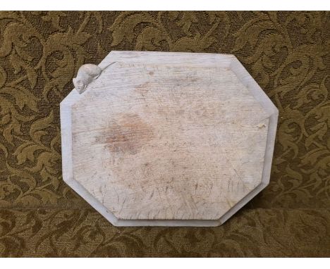 Robert Thompson"Mouseman" cutting board, obvious signs of use 12" x 10".