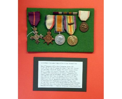 WWI OBE Medal Group awarded to Lt. Col. H C Sidgwick, Royal Army Medical Corps, viz: 1914 Star named&nbsp; CAPT. H C SIDGWICK