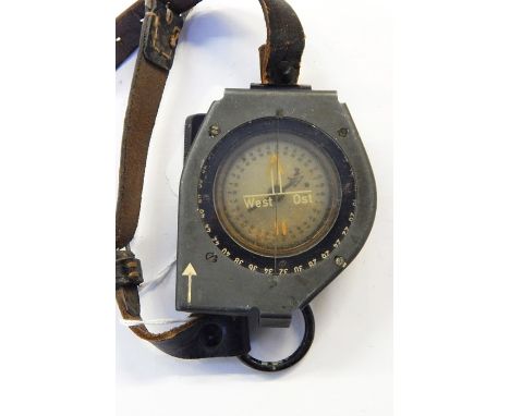 WWII flight compass with wrist strap 