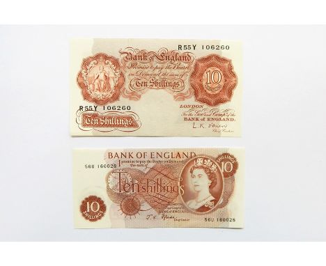 40 x L K O'Brien 1955-1960 ten shilling notes and 55 x J S Fforde 1960-1970 ten shilling notes 