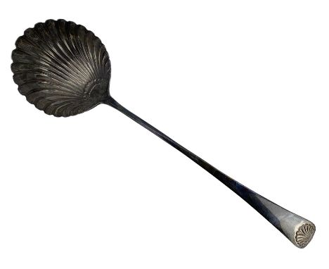 Georgian silver soup ladle with shell terminal and fluted bowl, stretcher marksCondition Report:Approx silver weight 5.9oz (1