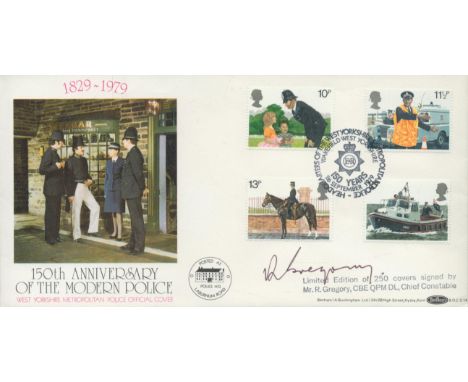 Police Chief R Gregory signed rare 1979 Benham official Police FDC BOCS14 with special postmark. Good condition. All autograp