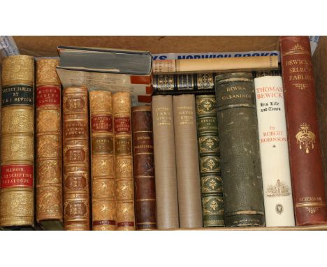 Bewick (Thomas) A COLLECTION OF BOOKS Large 8vos and 4tos, mixed editions, many in smart library bindings, mostly with only m