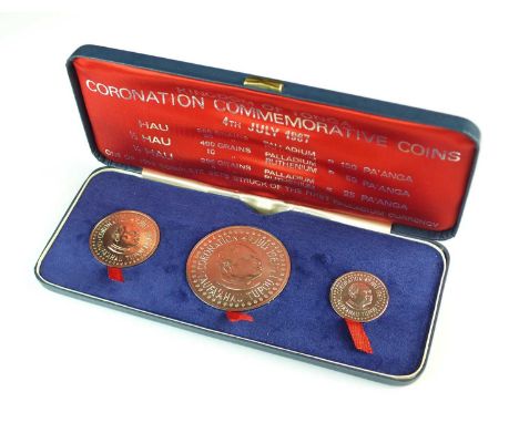 Kingdom of Tonga, Coronation 4th July 1967 First Palladium Coinage in History, three coin mint set, limited edition of 1500, 