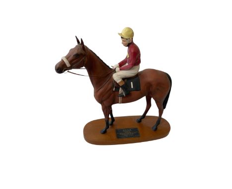 Red Rum, Brian Fletcher Up, figurine by Beswick, 33cm high.