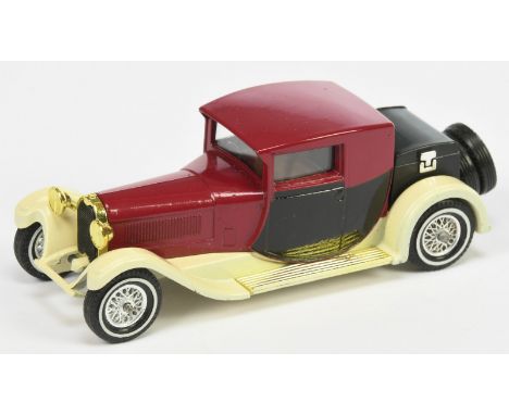 Matchbox Models of Yesteryear Y24 1928 Bugatti T44 - colour trial model - maroon body, black door panels, cream chassis, blac