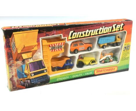 Matchbox Superfast G13 Construction Set gift set comprising (1) No.12b Big Bull Bulldozer - orange plastic rollers with origi