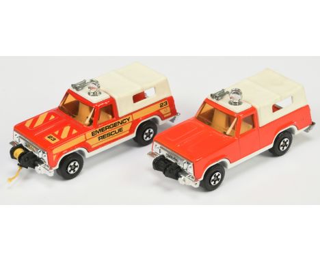 Matchbox Superkings K65 Plymouth Trail Duster Emergency Rescue Vehicle - Pre-production trial model - red body (brighter shad