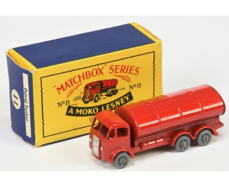 Matchbox Regular Wheels 11b ERF Tanker "Esso" - Stannard Code 7 - red body with masked sprayed silver trim to grille and head