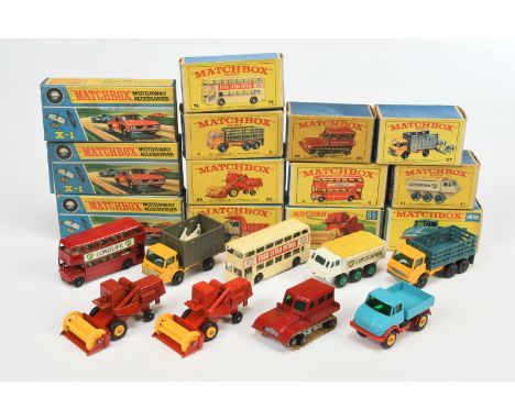 Matchbox Regular Wheels group to include 37c Dodge Cattle Truck;  49b Mercedes Unimog - blue; 65c Claas Combine Harvester; 4d