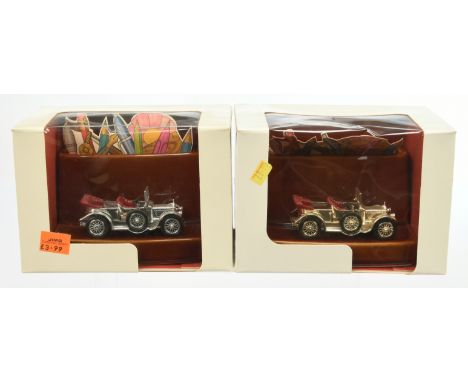 Matchbox Models of Yesteryear Lesney Giftware Series a pair of boxed Y-13 Daimler mounted on ceramic desk tidy, also has orig