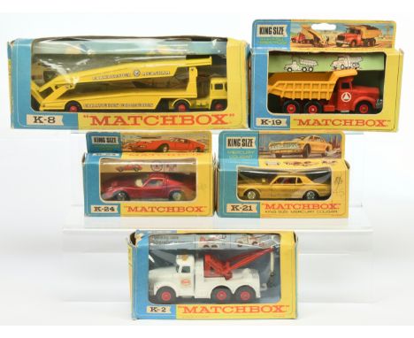 Matchbox Kingsize group (1) K2 Scammell Contractor Esso Heavy Wreck Truck - white body with red jibs, bright red plastic gril