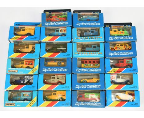 Matchbox Superfast MB Series, a boxed group of Models to include, MB38 Ford Model A "Silvo", MB43 Stem Locomotive, LL-111 My 