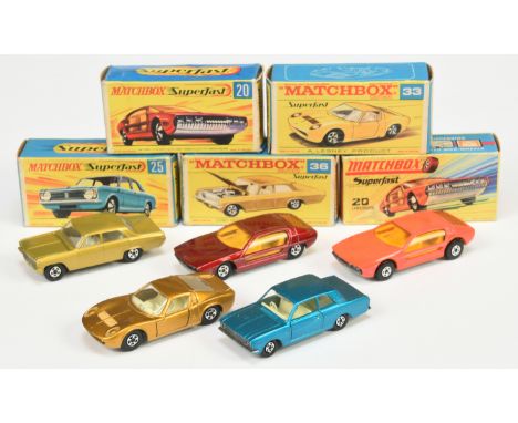 Matchbox Superfast group of Cars (1) 20a Lamborghini Marzal - metallic red body with low arches, solid 5-spoke narrow wheels 
