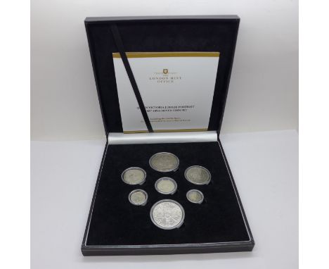 A The London Mint Office Queen Victoria Jubilee Portrait 1887-1893 Silver Coin Set, cased 