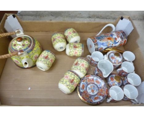 A Japanese six setting coffee service and a Chinese six setting tea service 