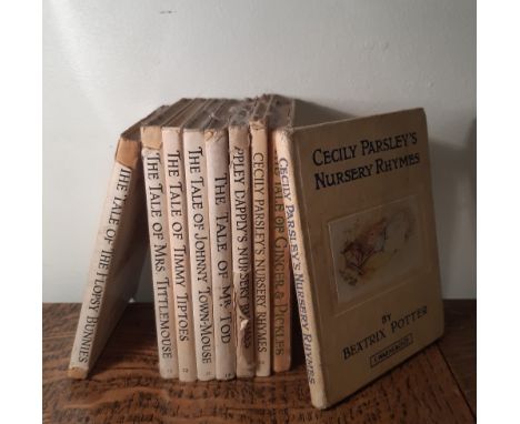 Nine Beatrix Potter books, all published by Frederick Warne &amp; Co - The Tale of The Flopsy Bunnies, The Tale of Mrs Tittle