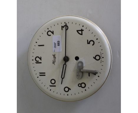 A Kienzle (German) ceramic dial wall clock, with Arabic hours 20cm used condition but appears good.