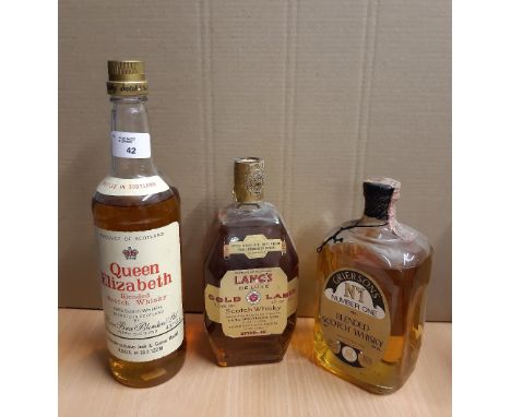 75cl bottle Burn Brae 'Queen Elizabeth' blended Scotch Whisky, a 75cl bottle Lang's Deluxe Gold Label blended Scotch Whisky a