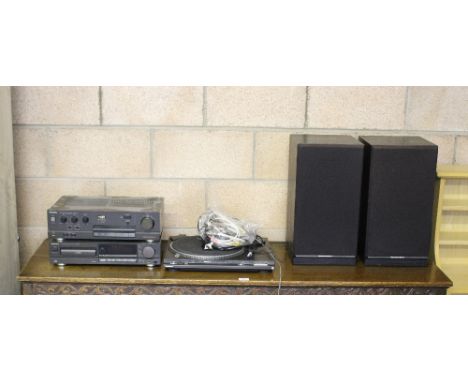 A Technics VC-4 amplifier, CD player, FGServo turn table and a pair of Mordaunt Short speakers, used condition.