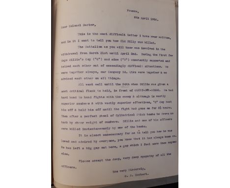 A WWI archive relating to Colonel Charles William Santon Barker and the death of his son Lieutenant C.W.T. Barker, M.C., 15th