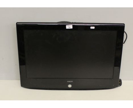 A Neon 26" television, used condition, lacking stand, part fixing bracket to reverse.