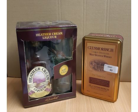 Glenmorangie Single Malt Scotch Whisky gift set, comprising 10cl bottle 10 yo. whisky, glass and gift tin and an R. Carmichae