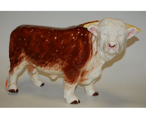 A large ceramic model of a Herefordshire Bull, height 24cm