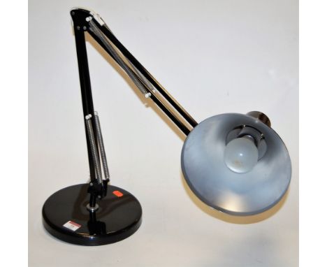 A modern black painted Danish angle poise desk lamp