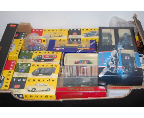 Three boxes of assorted modern issue diecast toy vehicles, to include; Vanguards 1.64 scale Bedford S-type tanker, Bedford S-