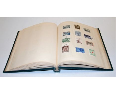 A box of miscellaneous items, to include; stamp album of mainly Commonwealth examples, early 20th century postcard album show