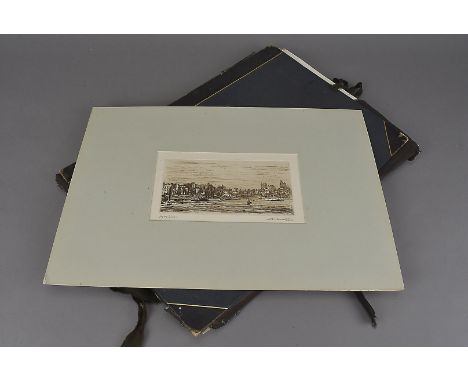 Arthur Evershed (1836-1919), An Etcher's Rambles, 2nd Series The Thames in folio album dated 1881, 15 cm x 25 cm (9 etchings)