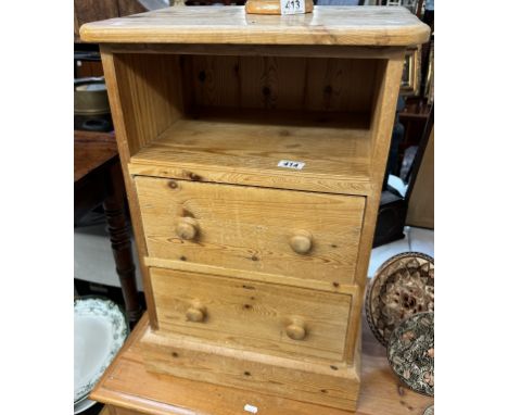 A solid pine 2 draw bedside with shelf 46 x 35 x 68cm