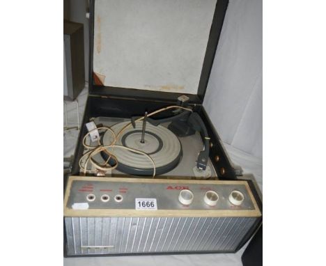 A 1970 ACE audition record player. COLLECT ONLY
