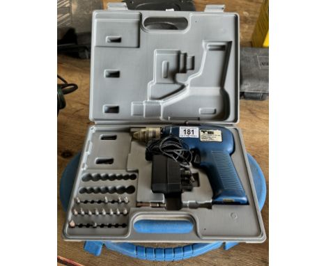 A cordless drill &amp; screwdriver set in blue case