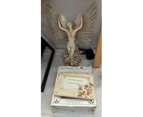 A flower fairies picture frame &amp; A figure lamp