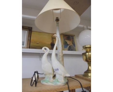 A ceramic Indian Runner Duck table lamp with shade, COLLECT ONLY.