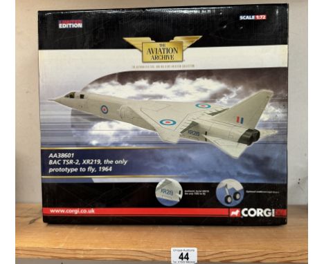 A boxed Corgi aircraft AA38601 BAC-TSR-2, XR219 scale 1:72