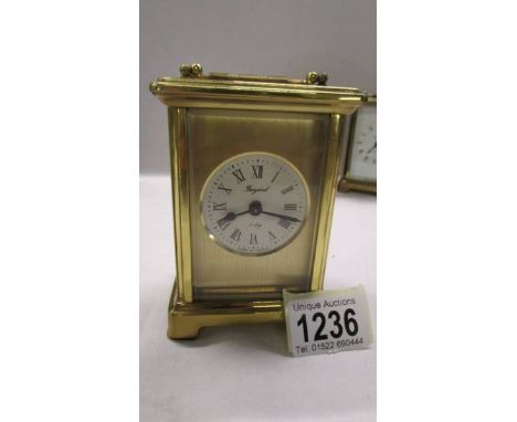 A Bayard brass carriage clock in working order.