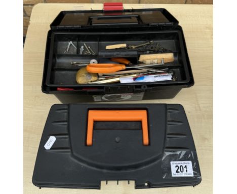 Two small toolboxes with an assortment of tools