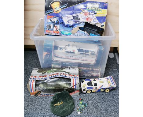A group of vintage toys.
