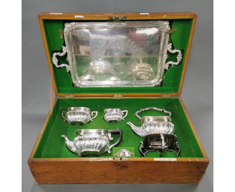 An Alex Clark Manufacturing Co five piece hallmarked silver tea service, dated for Sheffield 1898 and 1899. Approx gross weig