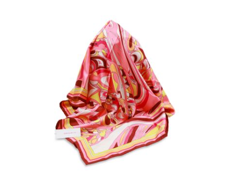 AN EMILIO PUCCI FIRENZE SILK SCARF, square style