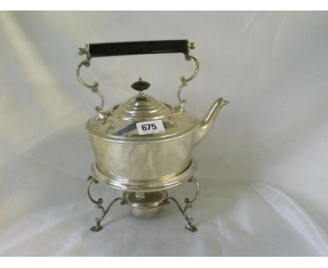 Circular kettle on stand with lamp Sheff  1919 980g   