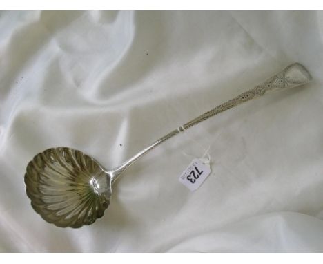 George III bright cut soup ladle 1803 by Batemans     