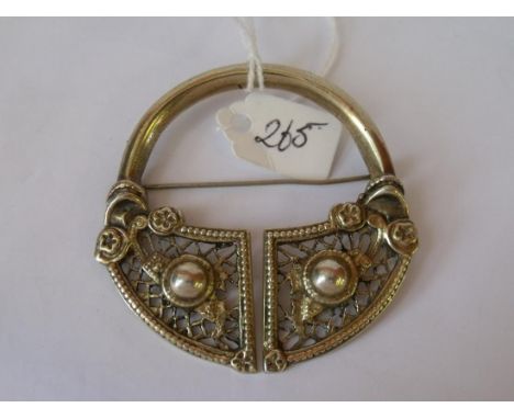 A vintage Scottish heavy silver cloak clasp of Celtic  design 32g         