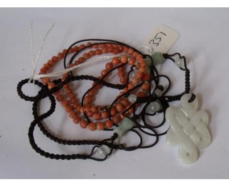 Coral and Jadeite necklaces       