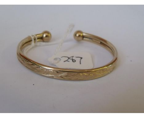 9ct torque style bangle 6.4g       