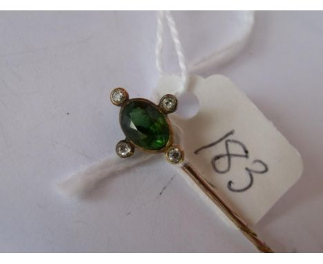 Vintage diamond and peridot stick pin     