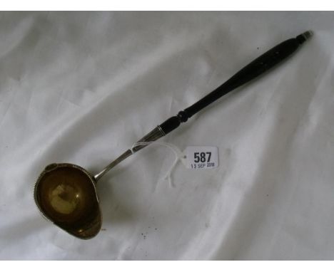 Good quality German ladle with gilt bowl turned  wood handle         